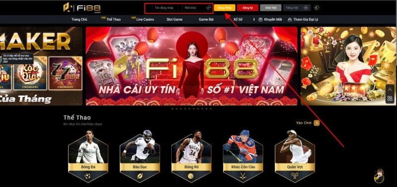 Đăng nhập - gửi tiền vào tài khoản FI88 của bạn